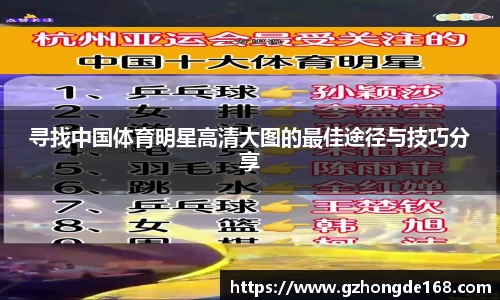 寻找中国体育明星高清大图的最佳途径与技巧分享